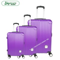 ABS/PC Three-Piece Durable Purple Suitcase