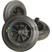 8X1.75 Flat Free Rubber Wheel for Dustbin