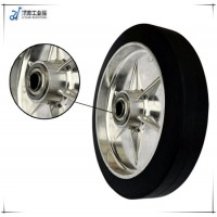 Heavy Duty 8 Inch Aluminum Rim Solid Rubber Tyre Hand Trolley Wheel