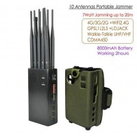10 Antennas Portable Signal Jammer  Total 7watt