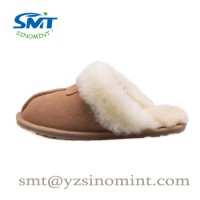 Women's Sheepskin Slip on House Slippers Indoor Outdoor Winter Shoes