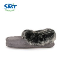 High Quality 100% Real Wool Rabbit Fur Winter Indoor Slipper Moccasin
