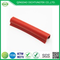 Qingdao Factory Direct Supply Extruded Silicon Rubber Part Red Rubber Profile Seal for Wire Cover