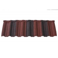 Construction Material Red-Black Stone Coated Metal Roof Tile Classic Tile