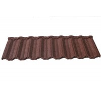 Classic Roofing Tile Beige Red Stone Coated Metal Roof Tile