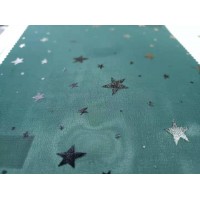 75D Polyester Chiffon Fabric with Five Pointed Star Gold Stamping
