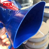 Factory 1"-14"Irrigation PVC Lay Flat Folding Hose/Agricultural Water Discharge Blue Hose