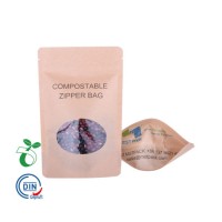 Custom Printed Biodegradable and Compostable PLA Zipper Food Packaging Pouch Kraft Paper Bag for Cof