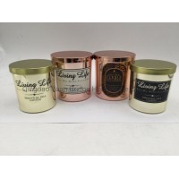180ml Scented Candle with Cotton Fragrance Mix in Gold or Rose Gold Glass Jar with Metal Cover for H