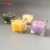 Mini Colored Promotion Square Small Glass Jar Candles