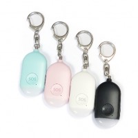 USB Rechargeable Waterproof LED Flashlight Personal Alarm Keychain