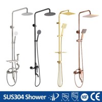 High Quality 304 Stainless Steel Square Shower Set  Bath Shower Mixer Faucet Tap  Professional 304 M