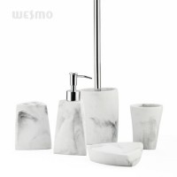 Top Quality Polyresin Bathroom Sets with Marble Look for Hotel/ Household Products Marble Bathroom S