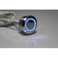 12V Chrome Surface Round Blue Color LED Mirror Touch Sensor Switch Touch for Mirror Bathroom Cabinet