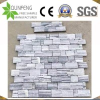 China Natural Grey Stacked Veneer Panel Quartzite Ledge Stone