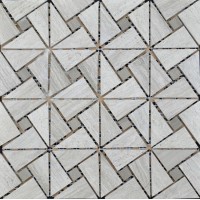 Triangle Mosaic Tile Gray Marble Stone Mosaic