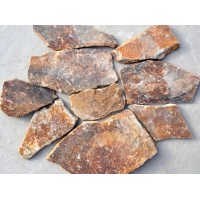 China Nature Rust-Colored Random Tile Paving Stone and Wall Stone Stacked Stone