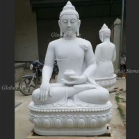 Hand Carved Marble Stone Buddha Sculpture Statue (GSS-176)