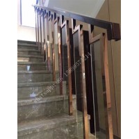 Custom Hotel Interior Metal Stairs Railing Stainless Steel Decoration Handrail