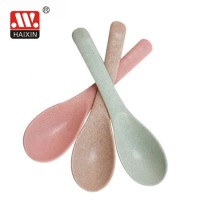 Haixing New Design Wheat Fiber and Plastic Spoon Kitchen Reusable Medium-Weight Soup Spoon