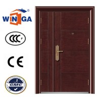 Wood Brown Color Big Size Steel Security Iron Door (W-SZ-02)