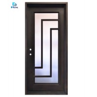 American Style Wrought Iron Door with Mesh and Security Door Iron Gate Design