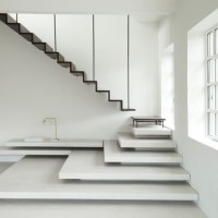 Minimalism Straight Floating Staircase with Wood Tread Floating Stairs/Floating Stair Treads/Floatin