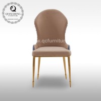 Restaurant Dining Chair with Fabric Cover Stainless Steel Leg Hotel Dining Chair