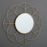 Metal Floral Pattern Mirror Home Decor for Wall