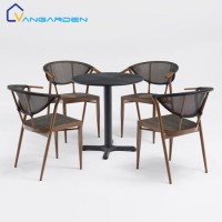 2020 Sale Luxury Outdoor Garden Furniture Fabric Chair with Iron Table Set Patio
