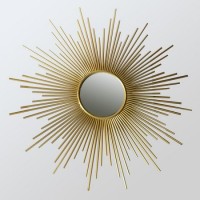 Metal Sunbrust Round Wall Mirror Metal Framed Mirror Decorative