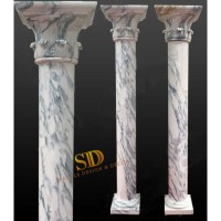 Made in China Italian White Roman Marble Column/Pillars for Interior Decoration in Villa