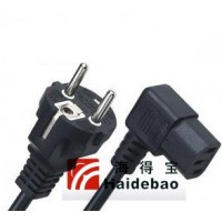 Euro Schuko Straight Plug to C13 Right Angle Female Outlet (HDB-04/QT3-W)