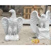 Custom Made Hand Carved White Marble Eagle Statue/Suclpture for New Garden