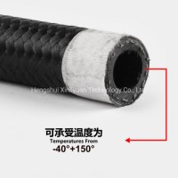 An6 Oil Cooler Hose NBR Rubber Tube Auto Racingmotorcycle 304 Stainless Steel Wire Braided High Pres
