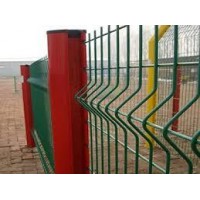 High Security PVC Powder Spray Coated 3D Curved Welded Iron Wire Mesh Garden Fence Panels