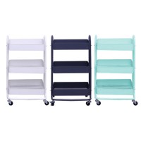 Mobile 3tier Metal Rolling Cart Organizer for Kitchen Bathroom Makeup Trolley Storage with Wheels Wh