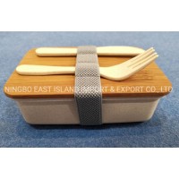 Natural Eco-Friendly Biodegradable Bamboo Fiber Food Containers Bento Lunch Box with Bamboo Lids for