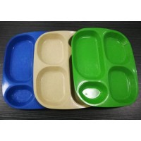 Eco Friendly Biodegradable Reusable Fibre Bamboo Fiber Lunch Service Plate