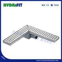 Hot Sale Stainless Steel SS304 Side Outlet Right Angle Linear Shower Drain Without Flange Linear Dra
