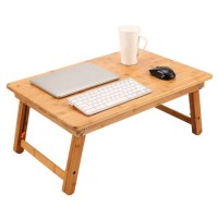 Large Size Laptop Tray Desk Foldable Lap Table Bed Tray Bamboo Adjustable Breakfast Serving Tray
