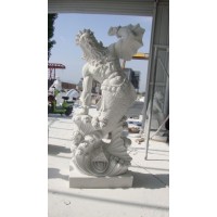 Hot Selling High Quality Natural Marble Poseidon God of The Sea Statue (SY-MS131)