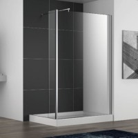 Walk-in Glass Shower Panel with Stainless Steel Supporting Bar