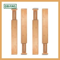 Bamboo Drawer Divider  Kitchen Drawer Organizer Spring Adjustable & Expendable Drawer Dividers