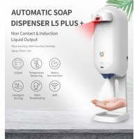 Automatic Temperature Sensor Touchless Alcohol Hand Sanitizer Spray Liquid Soap Dispenser Stand Mach