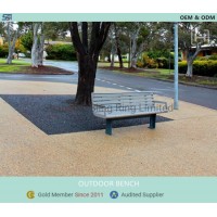 Outdoor Metal Chair Bench with Arms