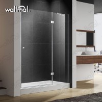 Brushed Nickel Consort 60" Wide X 72" High Hinged Frameless Shower Door with Clear Glass