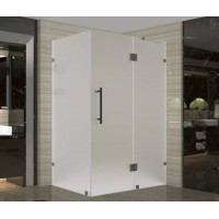 Bath and Shower Frameless Hinged Shower Enclosure with Frosted Glass