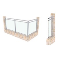 Balcony Aluminium Glass Railing W/ 50*50mm Square Profile Assembled Balustrade