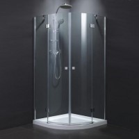 Quadrant Aluminum Fiberglass Tempered Glass Sliding Shower Door (TL-409)